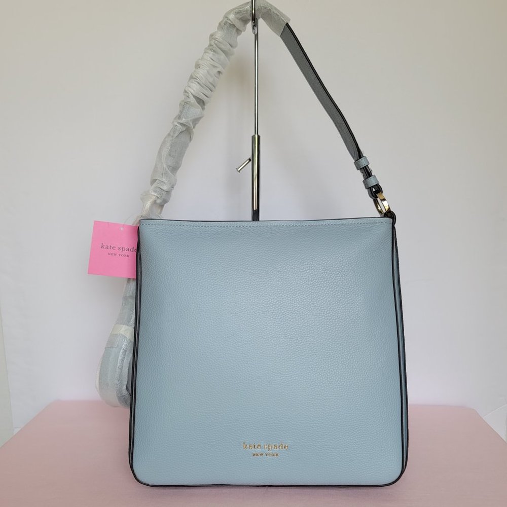 KATE SPADE Hudson Pebbled Leather Large Hobo Bag- Ocean Beach color 🎈$198.⭐ - Picture 6 of 16